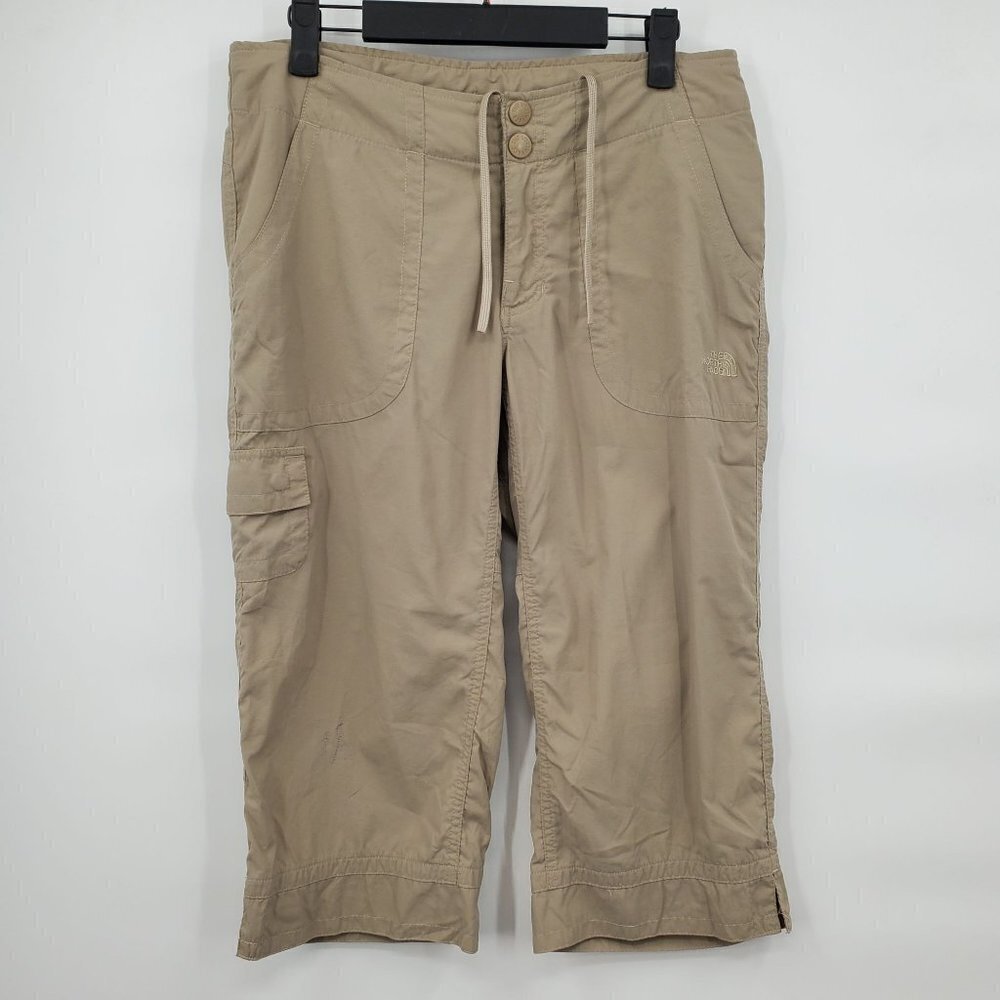The North Face Wide Leg Cropped Cargo Outdoor Pants Size 8 Womens Khaki